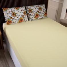 Jogo De Lençol Queen Malha 100% Algodão Com Fronha Estampada - Sophia 