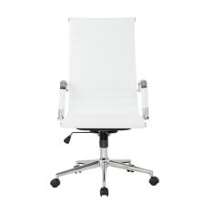 Cadeira Escritório Presidente Giratória em Couro Manhattan Fratini Móveis  Branco