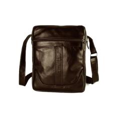 bolsa masculina transversal 100% couro bovino legítimo 015 Shoulder Bag (Marrom)