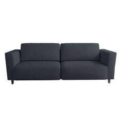 sofá 3 lugares munique com chaise esquerdo poliéster petróleo