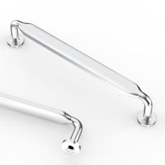 Asidrama Pacote com 10 puxadores de armário de cozinha cromados polidos de 128 mm, puxadores de armário de cozinha para puxadores de gaveta de armário