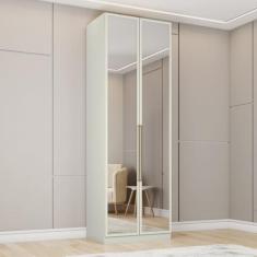 Guarda Roupa 2 Portas com Cabideiro e Espelho Predileto - Henn