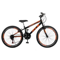Bicicleta Aro 24 Kls Sport Gold Freio V-Brake Mtb 21 Marchas, Preto, L