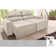 Sofá 2 Lugares Retrátil Reclinável 1,50m Bege  Confortável e Elegante 