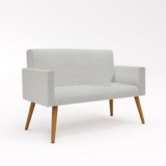 Sofá Namoradeira Poltrona Palito Cinza Claro