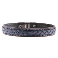 Pulseira Couro Armazem Rr Bijoux Masculina Trançada Marinho