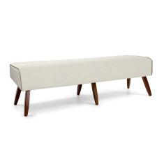 Recamier Viseo 160 Cm Linho Bege B-172 Pés De Madeira D07 - D'rossi