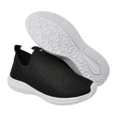 Tênis Meia Calce Fácil Slip On Feminino Academia Caminhada Dia a Dia, 
