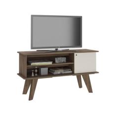 Rack para TV até 50 Polegadas 1 Porta Frank Artely, Pinho e Off White