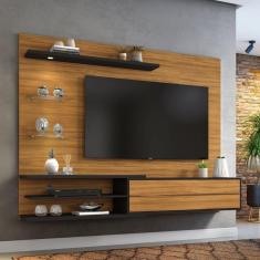 Painel para TV até 60 Polegadas 1 Porta 3 Prateleiras NT 1115 Notável Móveis Freijo Trend/Preto TX