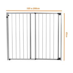 Portão D Correr Largura Regulável 105 A 200Cm Alumínio Cinza