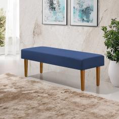 Recamier Casal Pés em Madeira Maciça 1,38m Lisboa Veludo Azul