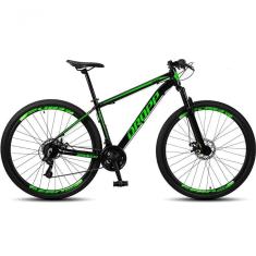 Bicicleta Aro 29 Dropp Sw 24 Vel Câmbio Shimano Quadro Alumínio Mtb Preto+Verde