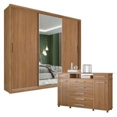 Cômoda London e Guarda Roupa Casal Dalila 32415 Amendola Off White Fle