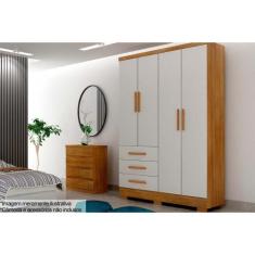 Guarda Roupa 4 Portas e 3 Gavetas c/Pés Encant/Berlim Cumaru/Fendi - N