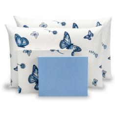 Kit Lençol King 6 Peças c/ Elástico Jogo De Cama Percal 180 Fios Estam