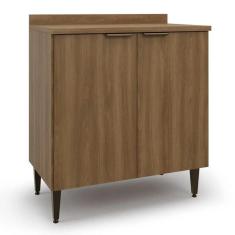 Balcão De Cozinha Paris 2 Portas Nogal Batrol Nogal