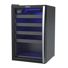 Adega Piubella 100L - 24 Garrafas - Preto Fosco - Venax - 220v - Porta Invertida