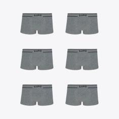 Kit 6 Cuecas Lupo Sunga Fio Texturizado 00526-106, Cinza, GG