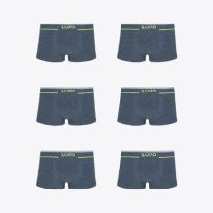 Kit 6 Cuecas Lupo Sunga Fio Texturizado 00526-106, Azul, GG
