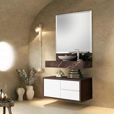 Armário de Banheiro Suspenso 80cm Pró Bumi Linho/branco