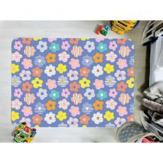 Tapete Infantil Emborrachado Antiderrapante Divertido 95cmx130cm Flowers