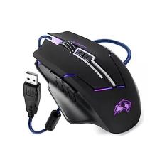 WILHUNTER Mouse Gamer Exbom MS -G270 7 Botões Roxo 3200DPI Programáveis Com Fio 1.5m