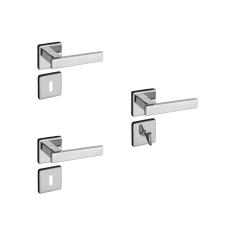 Kit 2 Fechaduras Interna e 1 WC Quad Concept Pado Cromado