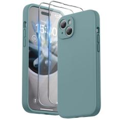 SURPHY Capa projetada para iPhone 15 Plus com protetor de tela e cordão, alça de telefone e capa de telefone de silicone líquido (proteção para câmera e forro de microfibra macia) 6,7 polegadas 2023,
