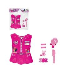 Kit Beleza 6 Acessórios Colete Espelho Pente Infantil