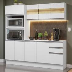 Cozinha Compacta 100% MDF Madesa Smart 190 cm Com Armário, Balcão e Ta