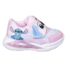 Tênis Infantil Feminino Com Led Stitch Mini Pé Faixa Multicolor-Feminino