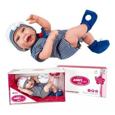 Boneca Reborn Anny Doll Baby Marinheiro - Cotiplás 2501