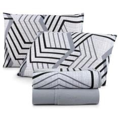 Jogo Cama Lençol Casa Scarpa Sonnet Queen - Cinza