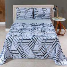 Jogo de Cama Casal Queen Malha 100% Algodão 04 Pçs Fio Penteado 30/1 -