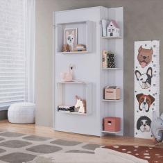 Cama Solteiro Articulável Vertical com Estante 80 Vancouver