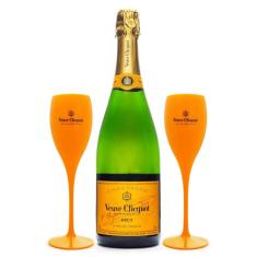 Champagne veuve clicquot brut 750ML + 2 taças de plástico exclusivas