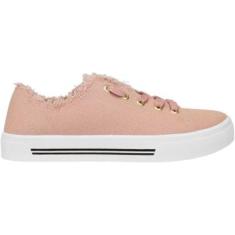 Tenis Casual Flatform Desfiado Moleca  Feminino-Feminino