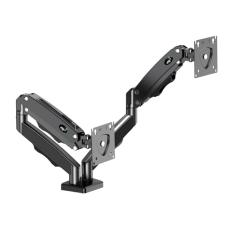 ELG, F160N, Suporte Articulado de Mesa com Pistão a Gás e Ajuste de Altura, 2 Monitores de 17” a 35”, Com Organizador de Cabos, Capacidade de 2kg a 9kg, Preto