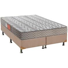 Cama Box Queen: Colchão Espuma D45 Paropas Pasquale Clean + Base CRC Suede Clean(158x198)