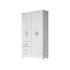 Guarda Roupa Solteiro 4 portas 2 gavetas Madri - Moval, Branco