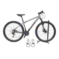 Bicicleta Aro 29 Gti Roma 24V Alumínio Freios a Disco Hidráulicos Suspensão Dianteira Mtb-Unissex