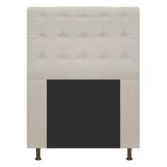 Cabeceira Dama 90 Cm Solteiro Com Botonê Suede Bege