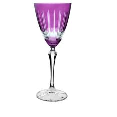 Taca Para Vinho Tinto Elizabeth Lapidada Em Cristal Ecologico 250Ml A22cm Cor Violeta