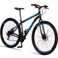 Bicicleta 29 Raider Sport Aço 21 Marchas Freio a Disco