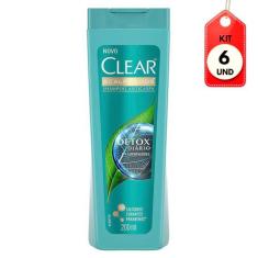 Kit C/06 Clear Anticaspa Detox Diário Shampoo 200ml