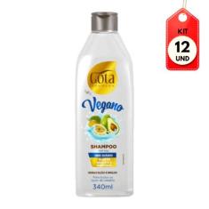 Kit C/12 Gota Dourada Vegano Shampoo Uso Diário 340ml