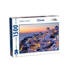 Quebra Cabeça Com 1500 Peças Grécia  Sunset  Puzzle Colorido