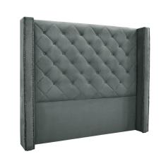 Cabeceira Cama Box Queen 160 Cm Vicenza Veludo Cinza S04 - D`rossi