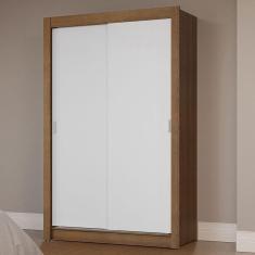 Guarda-Roupa Solteiro 2 Portas Correr Rustic/Branco